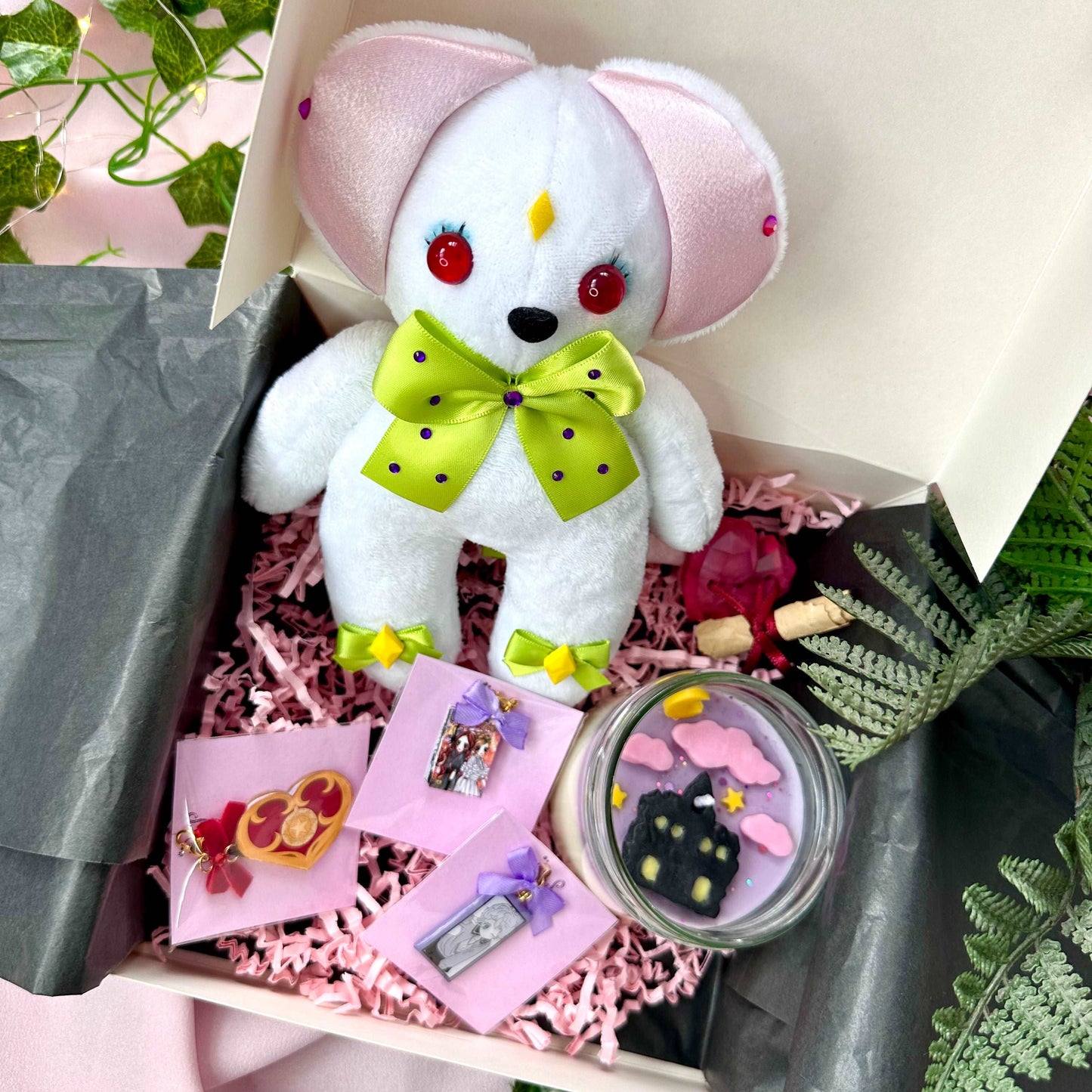 Box cadeau pour magical girls Vanilla Sugar Sugar Rune avec peluche, porte-clé, bougie et coeur