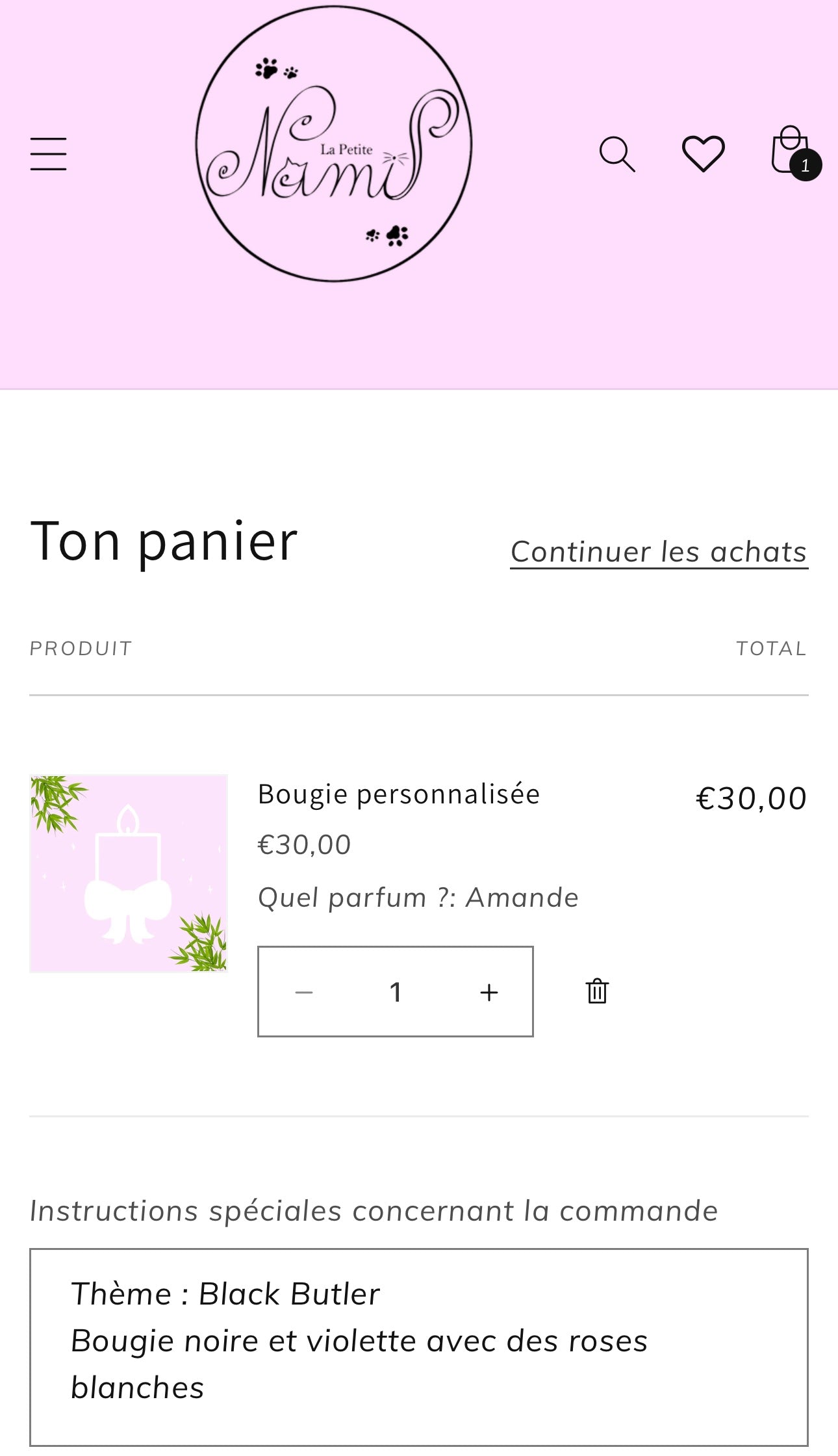 Bougie personnalisée